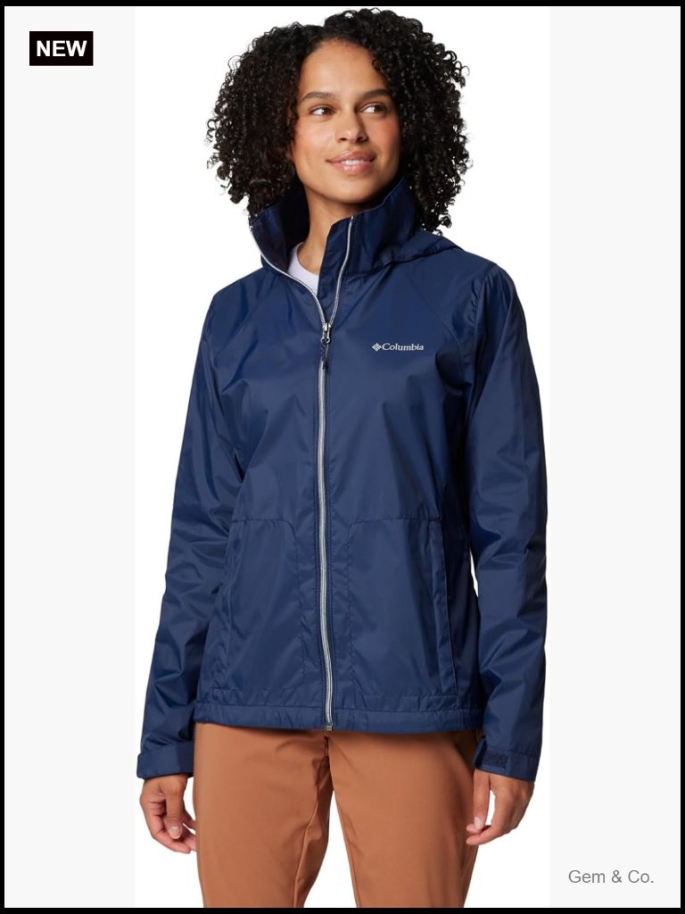 Water Repellent Rain Jacket With StowAway Hood